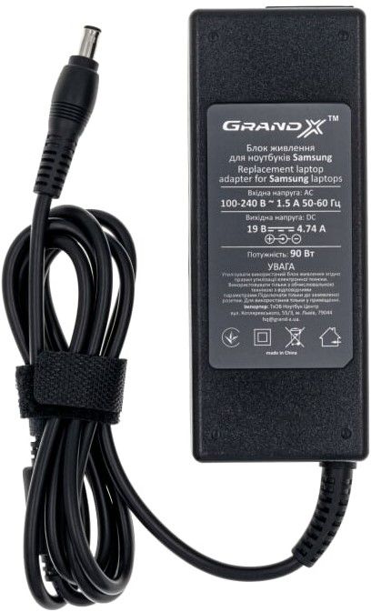 Блок живлення для ноутбука Grand-X 19V 4.74A 90W 5.5х3.0мм (ACSAL90W)