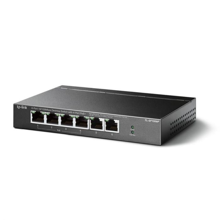 Комутатор TP-Link TL-SF1006P (2хFE, 4xFE PoE+, max PoE 67W)