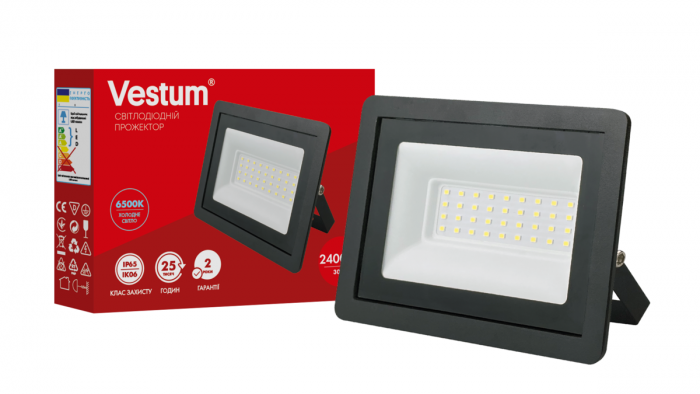 Світлодіодний прожектор LED Vestum 30W  6500K 180-260V IP65 1-VS-3015