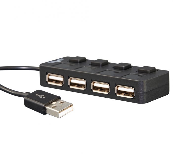 Концентратор USB 2.0 Frime 4хUSB2.0 Black (FH-20010)