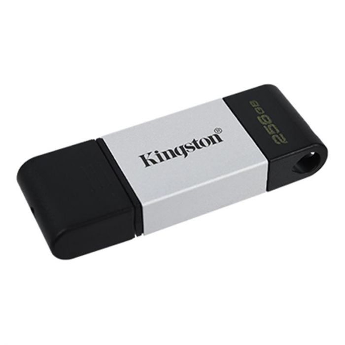 Флеш-накопичувач USB3.2 256GB Type-C Kingston DataTraveler 80 Grey/Black (DT80/256GB)