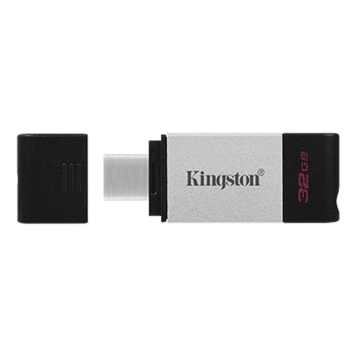 Флеш-накопичувач USB3.2 32GB Type-C Kingston DataTraveler 80 Grey/Black (DT80/32GB)