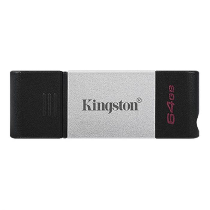 Флеш-накопичувач USB3.2 64GB Type-C Kingston DataTraveler 80 Grey/Black (DT80/64GB)