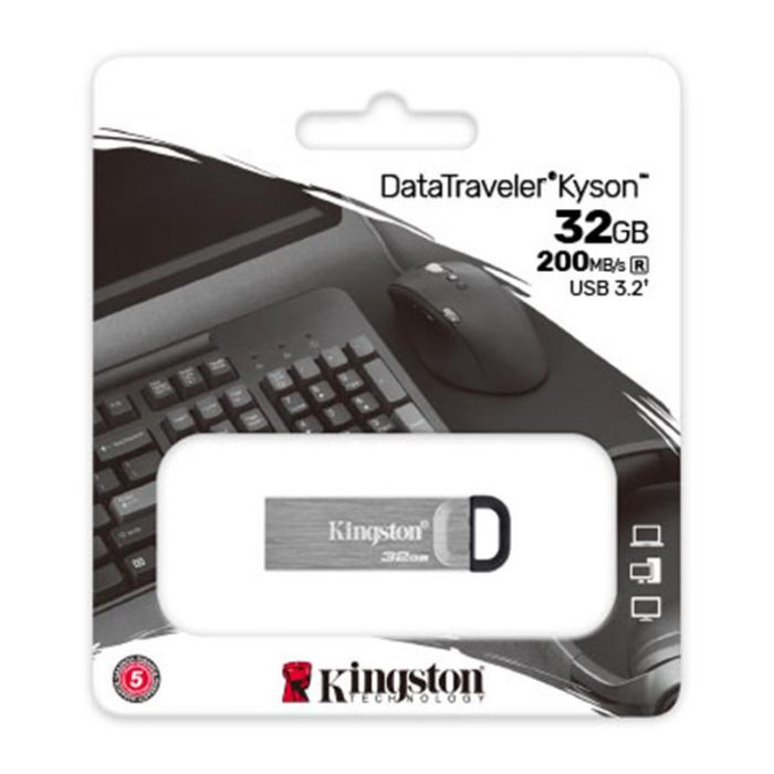 Флеш-накопичувач USB3.2 32GB Kingston DataTraveler Kyson Silver/Black (DTKN/32GB)