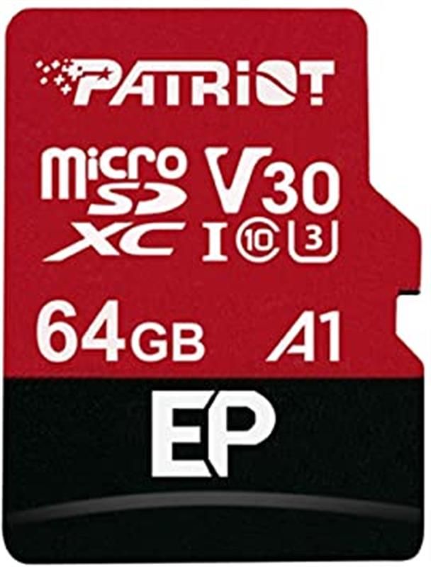 Карта пам`ятi MicroSDXC 64GB UHS-I/U3 Class 10 Patriot EP A1 R100/W80MB/s + SD-adapter (PEF64GEP31MCX)