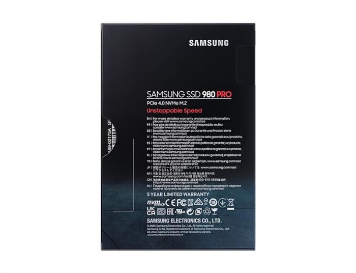 Накопичувач SSD  500GB Samsung 980 PRO M.2 PCIe 4.0 x4 NVMe V-NAND MLC (MZ-V8P500BW)