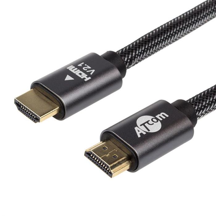 Кабель Atcom (AT23781) Premium HDMI-HDMI ver 2.1, 4К, 1м, Black, пакет