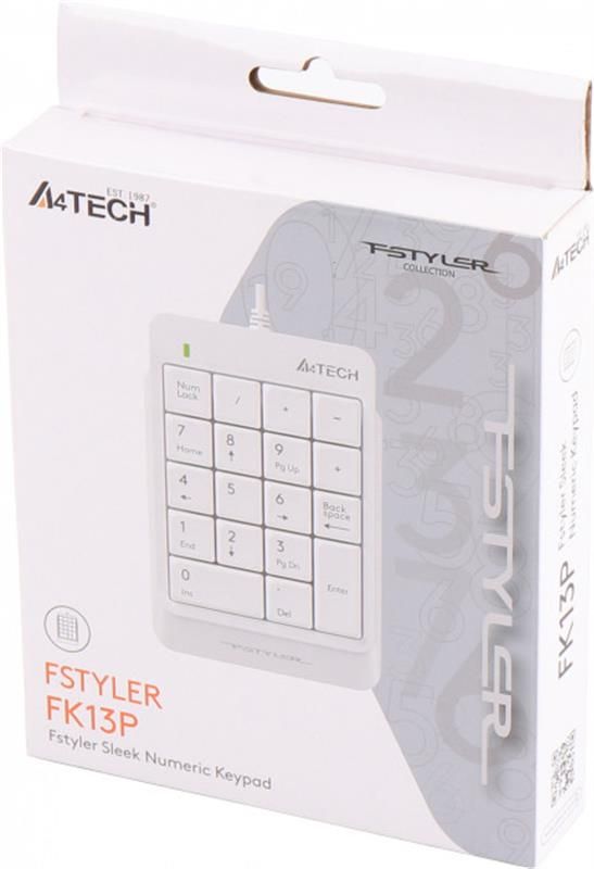 Цифровий клавiатурный блок A4Tech FK13P White