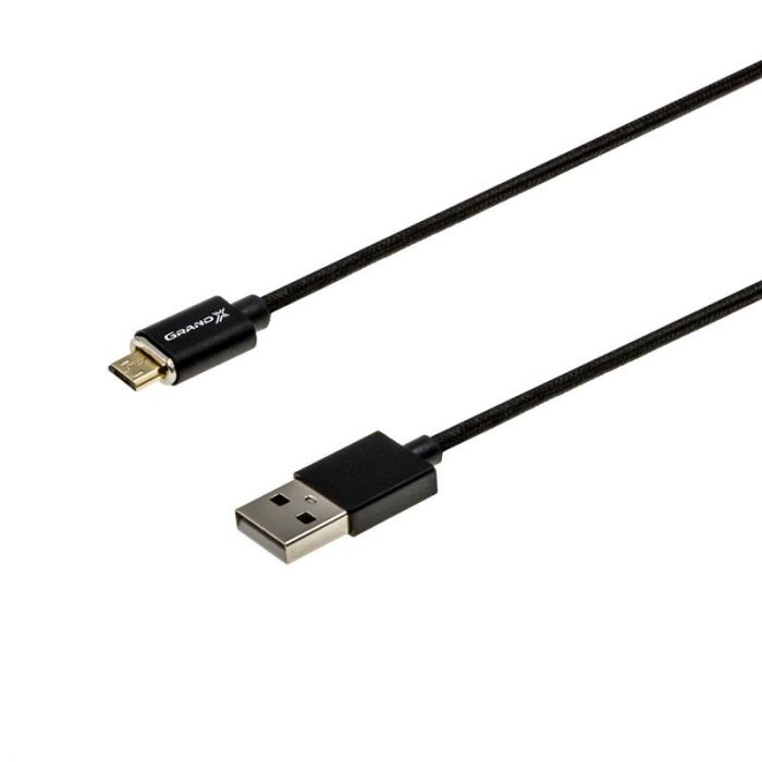 Кабель Grand-X USB - micro USB (M/M), магнитный, 1 м, Black (MG-01M)