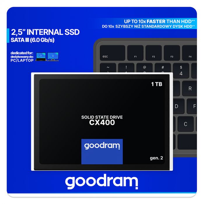 Накопичувач SSD 1ТB GOODRAM CX400 Gen.2 2.5" SATAIII 3D TLC (SSDPR-CX400-01T-G2)