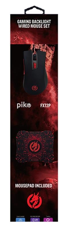 Мишка Piko FX72 Black + килимок (1283126489495)