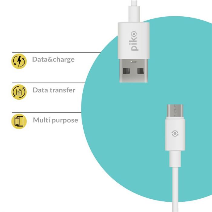 Кабель Piko CB-UM11 USB - micro USB (M/M), 1.2 м, White (1283126496172)