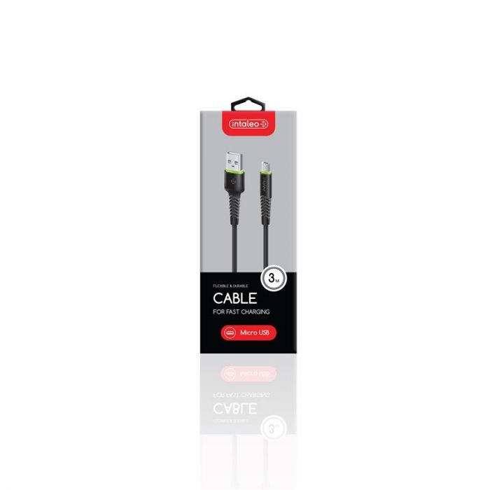 Кабель Intaleo CBFLEXM3 USB - micro USB (M/M), 3 м, Black (1283126487491)