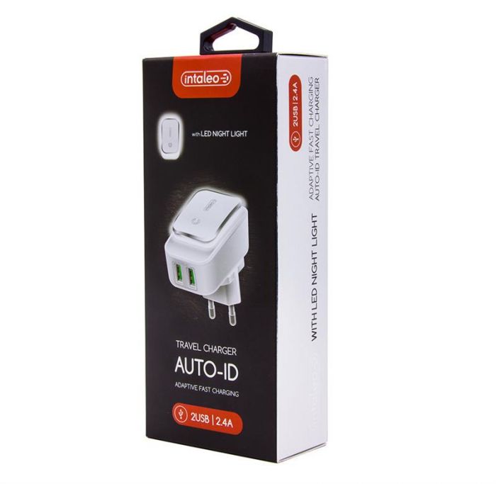 Мережевий зарядний пристрій Intaleo TCL242 (2USB, 2.4A) White (1283126481130)