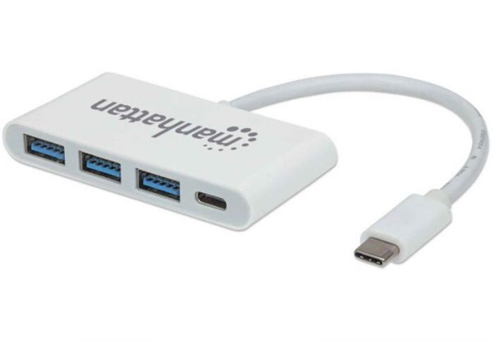 Концентратор USB Type-C Intracom Manhattan White (163552) 3хUSB3.0+1хUSB Type-C