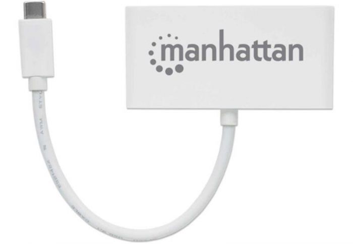 Концентратор USB Type-C Intracom Manhattan White (163552) 3хUSB3.0+1хUSB Type-C