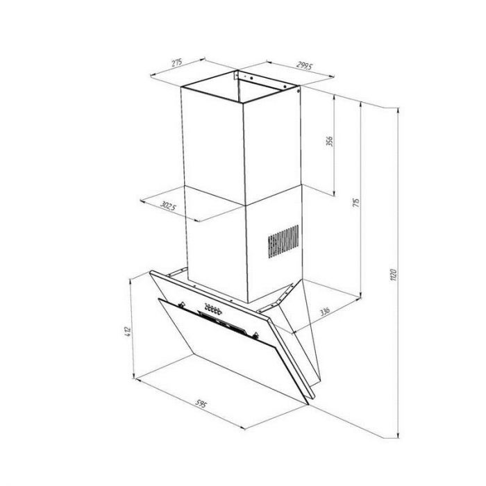 Витяжка Pyramida NR-MG 60 (1000) M WH