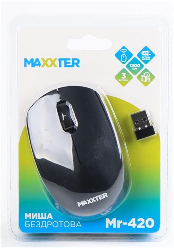 Мишка бездротова Maxxter Mr-420 Black USB