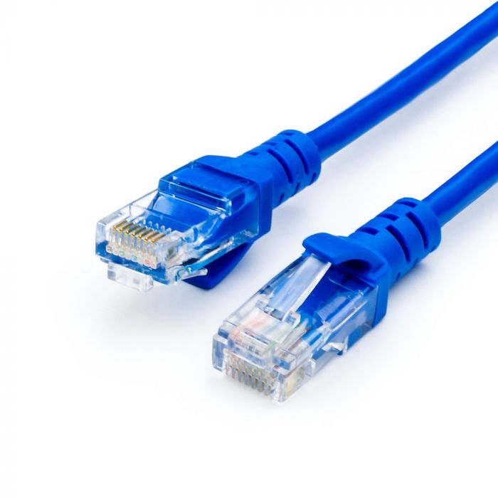 Патч-корд литий, UTP, RJ45, Cat.5e, 5m, синій
