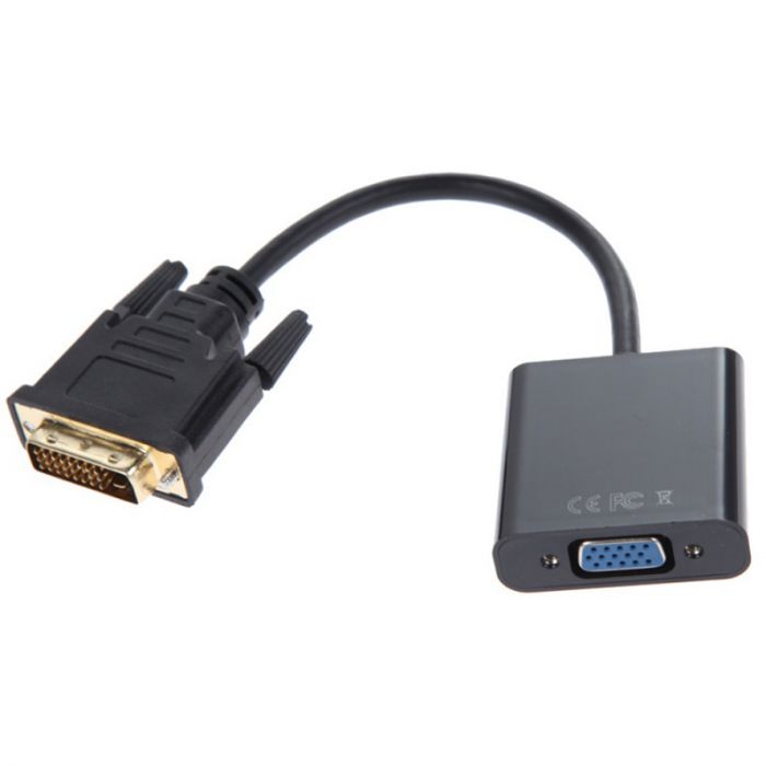 Перехідник Atcom DVI - VGA (M/F), Dual Link, 0.1 м, Black (9214)