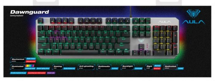 Клавіатура Aula Dawnguard Mechanical Wired Keyboard Silver (6948391234533)