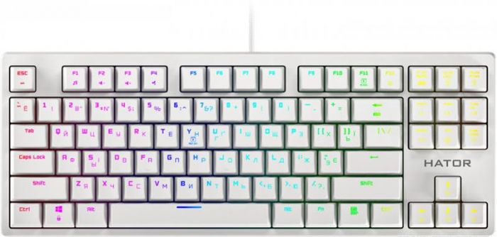 Клавіатура Hator Rockfall Evo TKL Optical Ukr (HTK-631) White USB