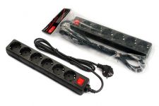 Фільтр живлення FrimeCom (FC-B2006W 1.8 B) 6 розеток, 1.8 м, чорний (пакет)