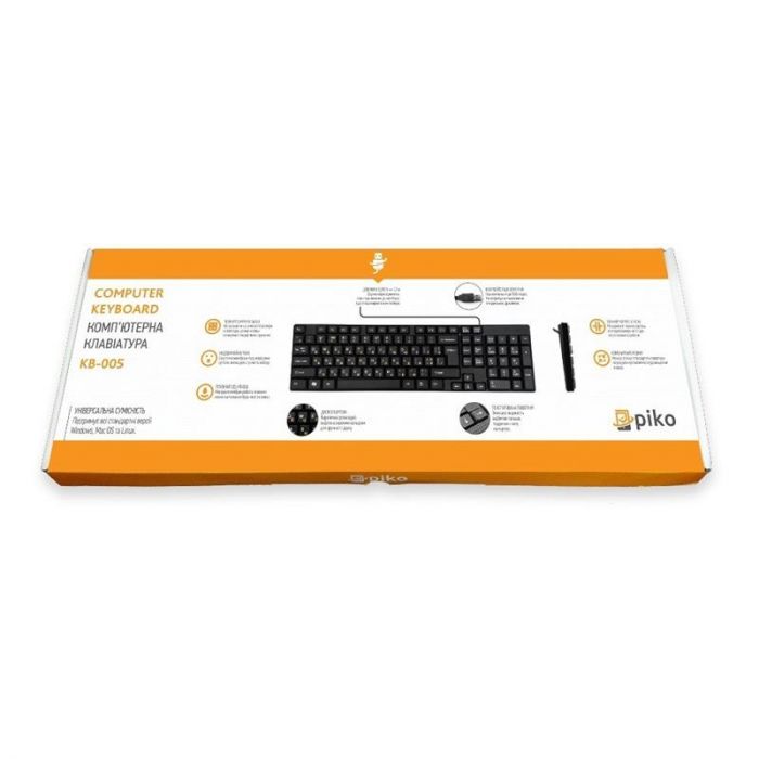 Клавіатура Piko KB-005 Ukr (1283126472459) Black USB