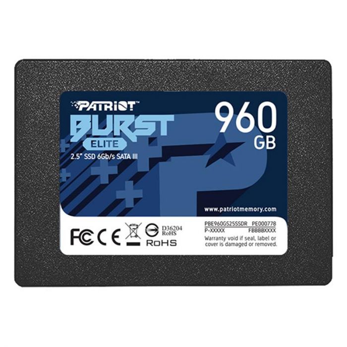 Накопичувач SSD  960GB Patriot Burst Elite 2.5" SATAIII TLC (PBE960GS25SSDR)