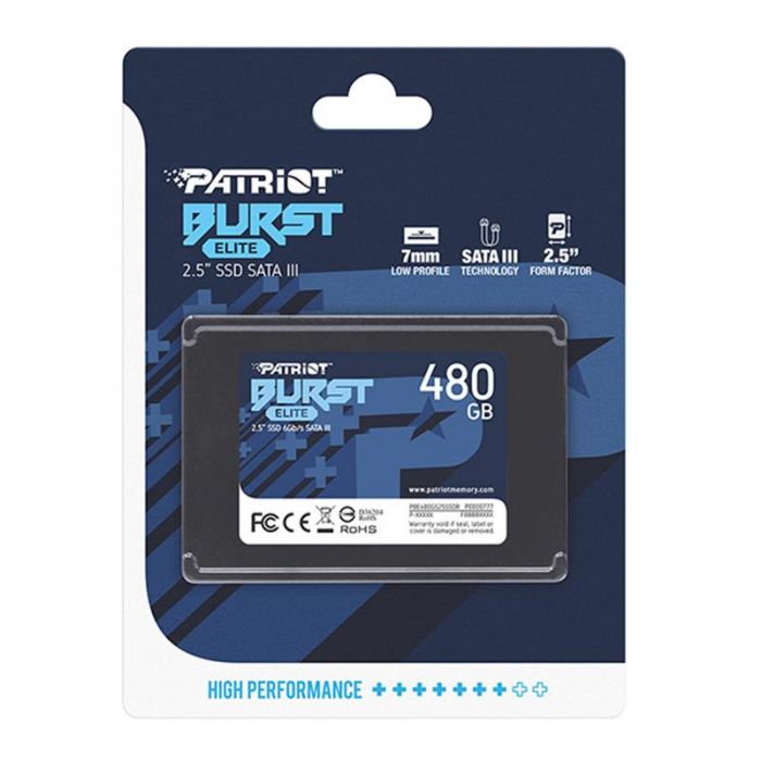 Накопитель SSD  480GB Patriot Burst Elite 2.5" SATAIII TLC (PBE480GS25SSDR)