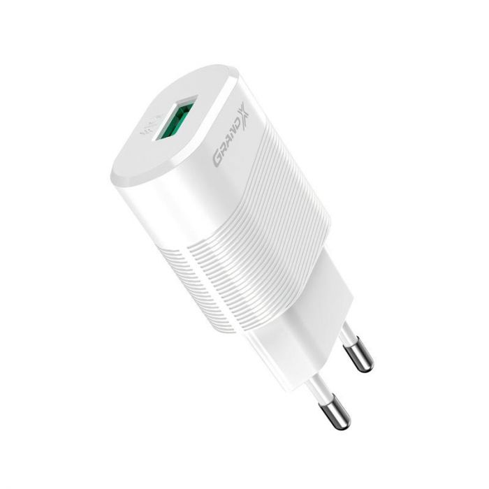 Мережевий зарядний пристрій Grand-X CH-17W (1xUSB 2.1А) White