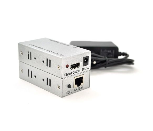 Перехідник-подовжувач Voltronic (YT-SCPE HDM-60m1080Р/09243) HDMI-RJ-45 Grey