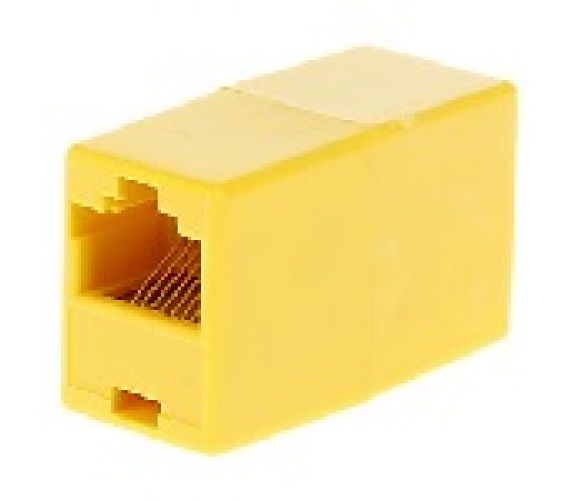 З`єднувач Merlion (2xRJ45-Yellow/06185) RJ45 патч-кордів мама/мама, жовтий