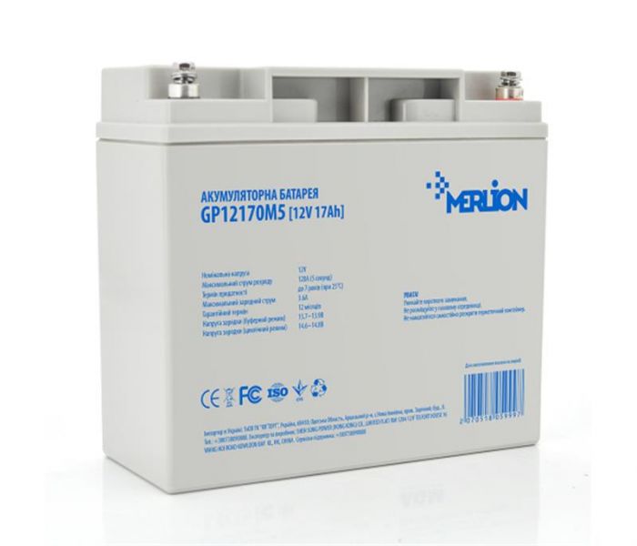 Акумуляторна батарея Merlion 12V 17AH (GP12170M5/05999) AGM