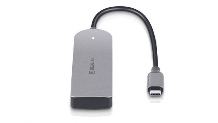 USB-хаб REAL-EL CQ-415 USB Type-C 4-в-1
