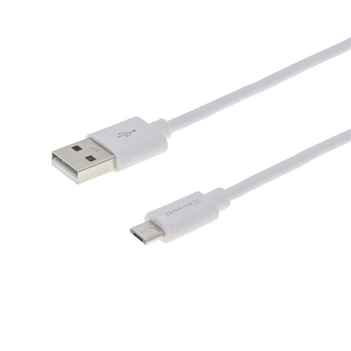 Кабель Grand-X USB - micro USB (M/M), Cu, 2.5 м, White (PM025W) 