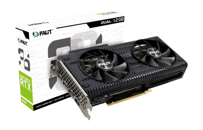 Відеокарта GF RTX 3060 12GB GDDR6 Dual Palit (NE63060019K9-190AD)