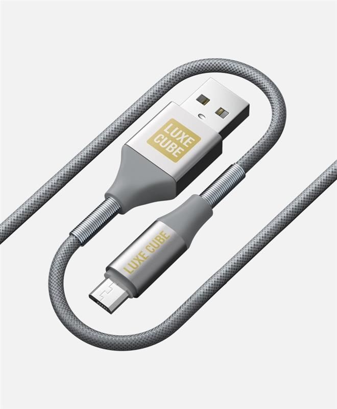 Кабель Luxe Cube Armored USB-microUSB, 1м, сірий (8886668686105)