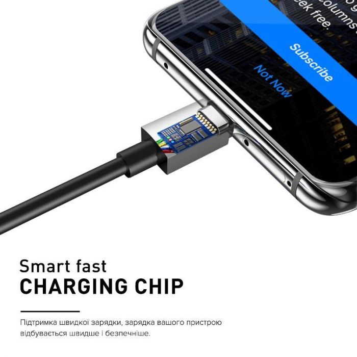 Кабель Luxe Cube USB-microUSB, 3А, 1м, чорний (7775557575266)