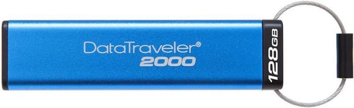 Флеш-накопитель USB3.0 128GB Kingston DataTraveler 2000 Keypad 256bit AES Hardware Encrypted (DT2000/128GB)