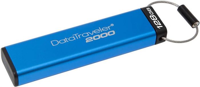 Флеш-накопитель USB3.0 128GB Kingston DataTraveler 2000 Keypad 256bit AES Hardware Encrypted (DT2000/128GB)