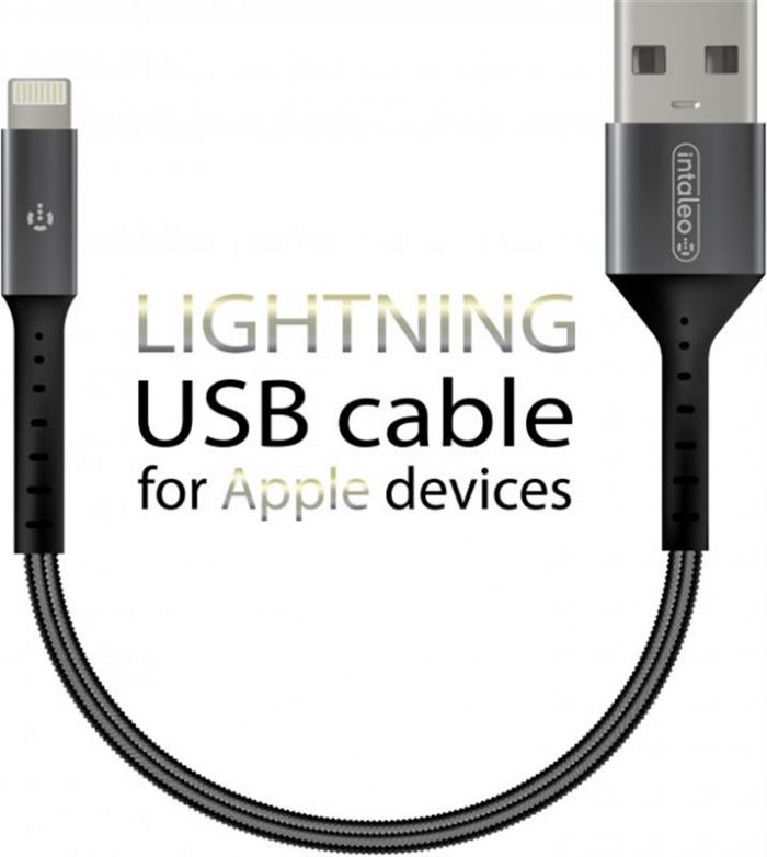 Кабель Intaleo CB0 USB-Lightning 0.2м Black/Grey (1283126495618)