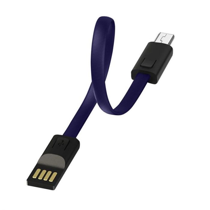 Кабель ColorWay USB-microUSB, 2.4А, 0.22м, Blue (CW-CBUM022-BL)