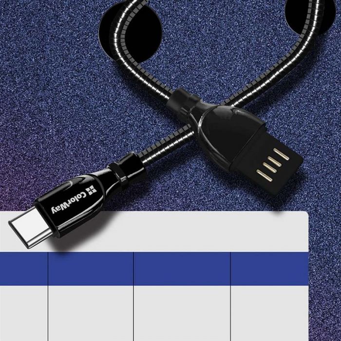 Кабель ColorWay USB-USB Type-C, 2.4А, 1м, Black (CW-CBUC015-BK)