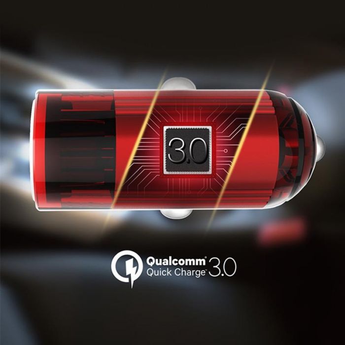 Автомобільний зарядний пристрій ColorWay (1USBх3А) QC3.0 Red (CW-CHA012Q-RD)