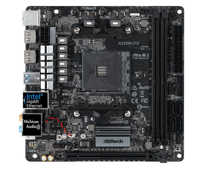 Материнська плата ASRock A320M-ITX Socket AM4