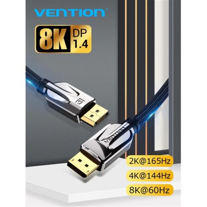 Кабель Vention DisplayPort - DisplayPort, M/M, 2 м, v1.4, чорний (HCABH)