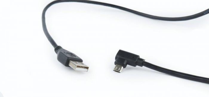 Кабель Cablexpert (CCB-USB2-AMmDM90-6) USB2.0(М) - microUSB(M), чорний, 1.8м