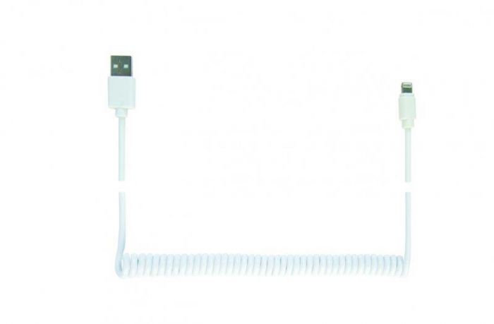 Кабель Cablexpert (CC-LMAM-1.5M-W) USB2.0 - Lightning, 1.5 м, cпіральний, білий