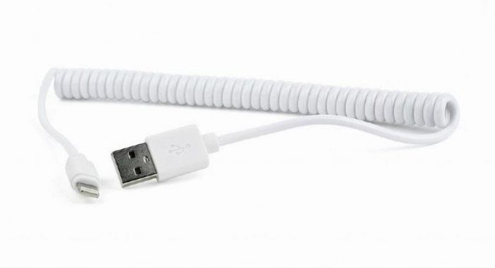 Кабель Cablexpert (CC-LMAM-1.5M-W) USB2.0 - Lightning, 1.5 м, cпіральний, білий